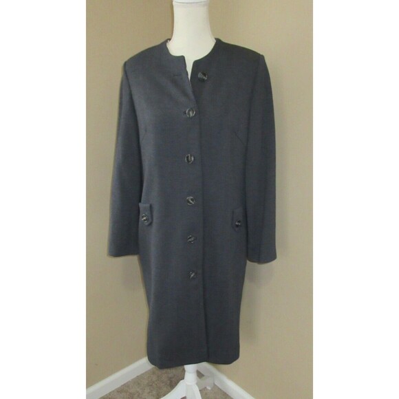 Daltons Jackets & Blazers - Vtg. Dalton Long Dress Coat Women's Sz 12 Gray Lined 100% Virgin Wool